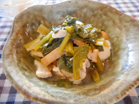 小松菜と胸肉の煮浸し